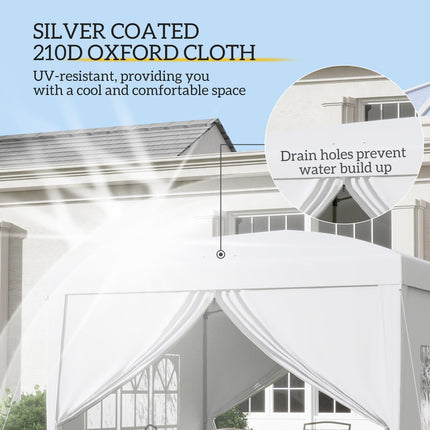 3x3m Pop Up Gazebo Tent with Removable Walls and Carry Bag - White