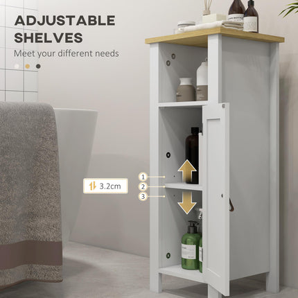 Slim Bathroom Storage Cabinet - White
