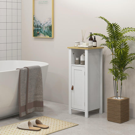Slim Bathroom Storage Cabinet - White