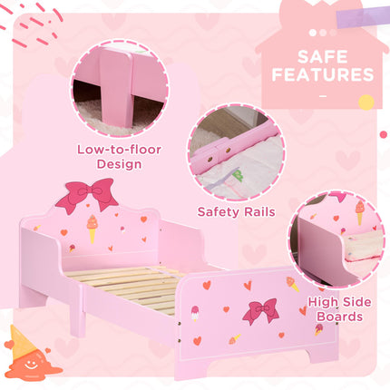 3PC Kids Bedroom Furniture Set with Bed, Dressing Table & Stool, Princess Theme - Pink