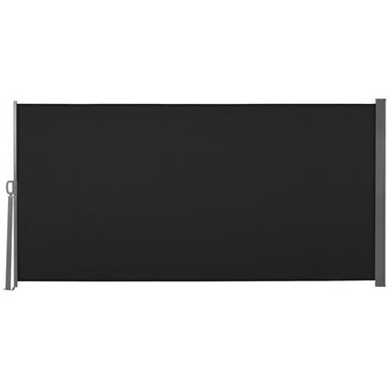 Retractable Side Awning Privacy Screen with UV Protection 300x160cm - Black
