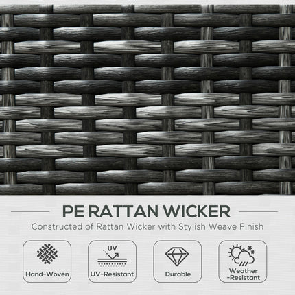 8-Piece PE Rattan Corner Sofa Set with Tempered Glass Table and Washable Cushions - Grey