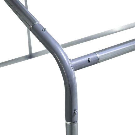 Walk-In Chicken Run with Roof for 10-12 Chickens, Outdoor Hen House & Duck Pen 380x280x195 cm - Silver Grey
