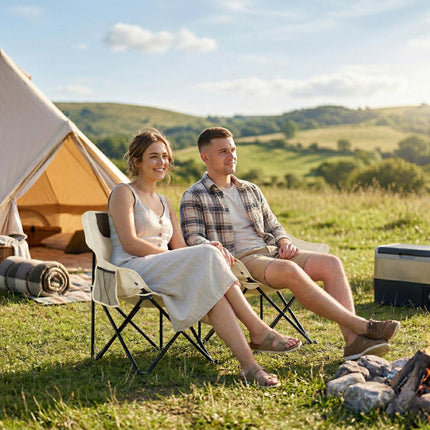 Lightweight Folding Camping Chair with Carry Bag - White