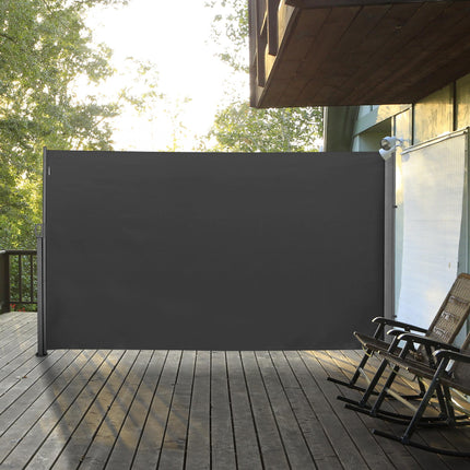 Retractable Patio and Balcony Sun Awning Privacy Screen 3x1.8m - Grey