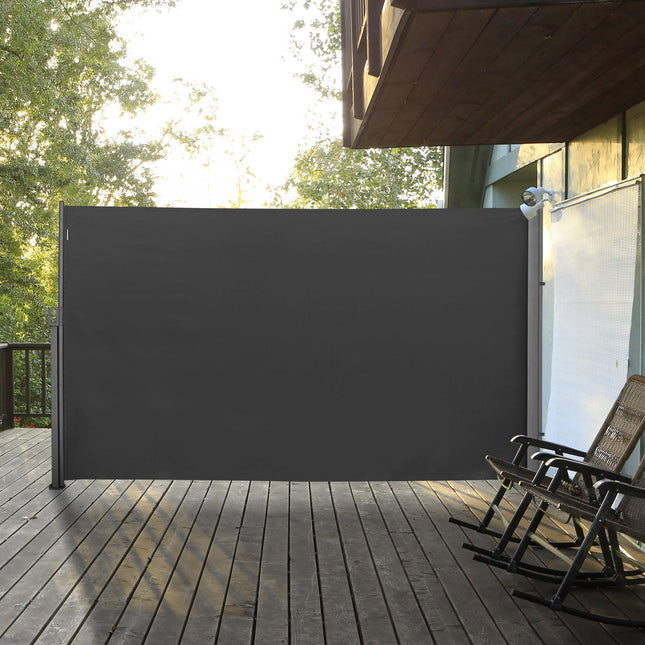 Retractable Patio and Balcony Sun Awning Privacy Screen 3x1.8m - Grey
