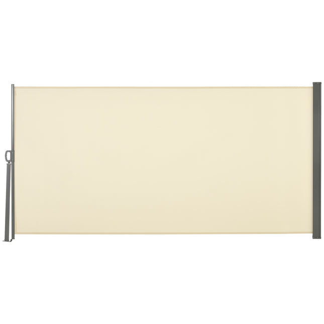 Retractable Sun Awning Privacy Screen 300x160cm - Cream White
