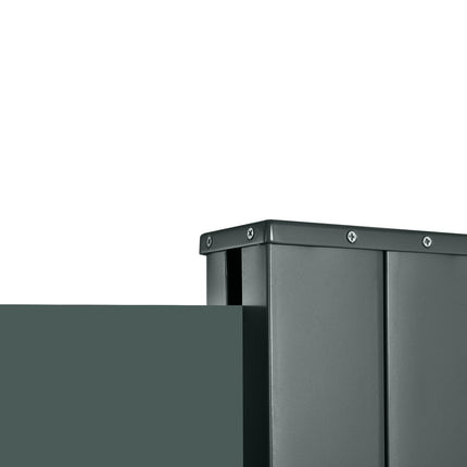 Retractable 3x2M Sun Awning Privacy Screen with Steel Frame - Dark Grey
