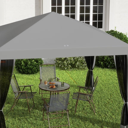 3 Piece 3x3m Pop Up Garden Gazebo Set with Removable Mesh Walls - Light Grey