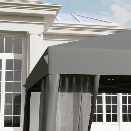 3 Piece 3x3m Pop Up Garden Gazebo Set with Removable Mesh Walls - Light Grey