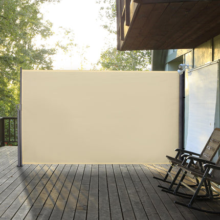 Retractable Outdoor Sun Awning Privacy Screen 300x180cm - Cream White