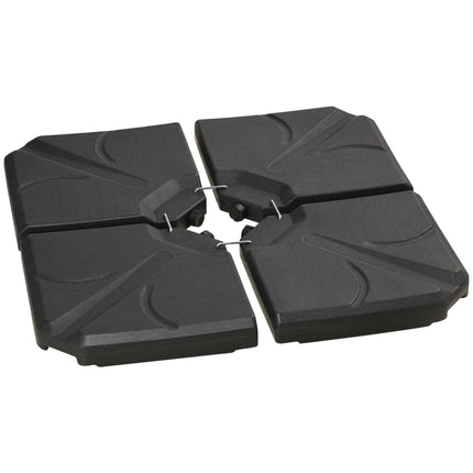 Set of 4 Parasol Base Stand Weights for Banana Hanging Cantilever Umbrella - Black