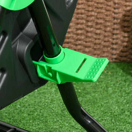 65L Rotating Garden Compost Bin with Steel Legs and Ventilation - Green and Black