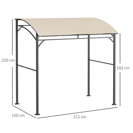 2.2 x 1.5 Metre BBQ Grill Gazebo Tent with Metal Frame and Hooks - Beige