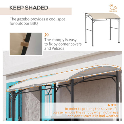 2.2 x 1.5 Metre BBQ Grill Gazebo Tent with Metal Frame and Hooks - Beige