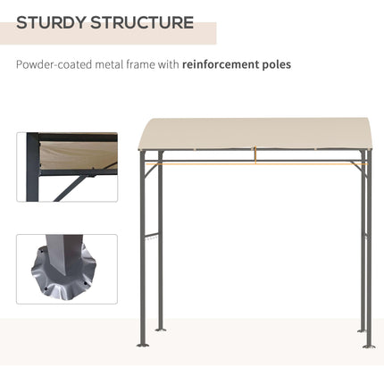 2.2 x 1.5 Metre BBQ Grill Gazebo Tent with Metal Frame and Hooks - Beige