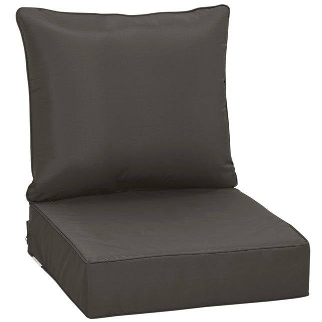 Outdoor Deep Seating Chair Replacement Seat and Back Cushion - Dark Grey