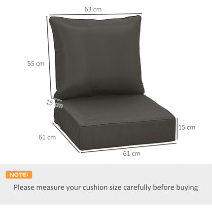 Outdoor Deep Seating Chair Replacement Seat and Back Cushion - Dark Grey