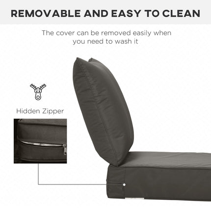 Outdoor Deep Seating Chair Replacement Seat and Back Cushion - Dark Grey
