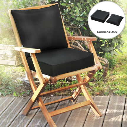 Outdoor Patio Deep Seating Chair Cushion Set with Back and Seat - Black