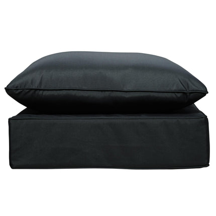 Outdoor Patio Deep Seating Chair Cushion Set with Back and Seat - Black