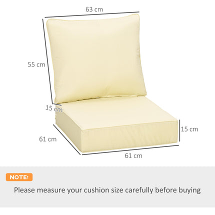 2 Piece Outdoor Patio Cushion Set with Thick Olefin Covers - Grey