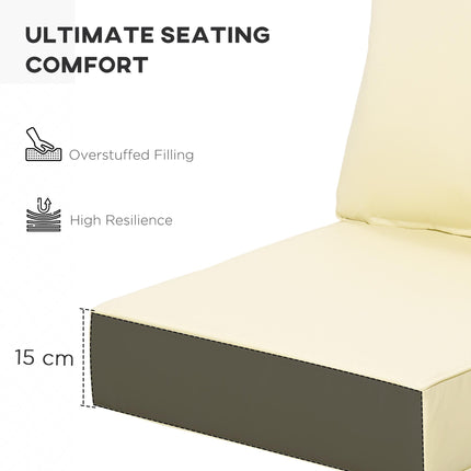 2 Piece Outdoor Patio Cushion Set with Thick Olefin Covers - Grey