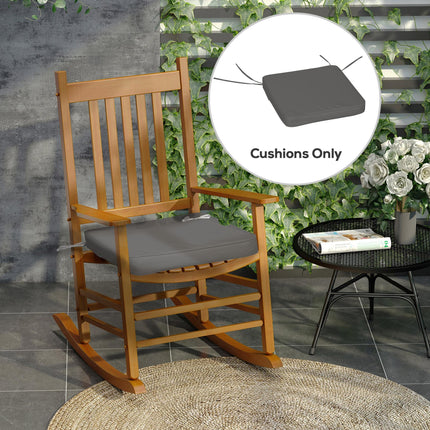Set of 6 Thick Padded Chair Cushions for Indoor & Outdoor Use - Grey