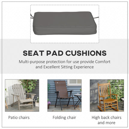 Set of 6 Thick Padded Chair Cushions for Indoor & Outdoor Use - Grey