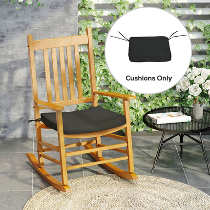 Set of 6 Chair Seat Cushions with Tie Fastenings 42x42x5cm - Black