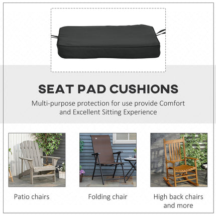 Set of 6 Chair Seat Cushions with Tie Fastenings 42x42x5cm - Black