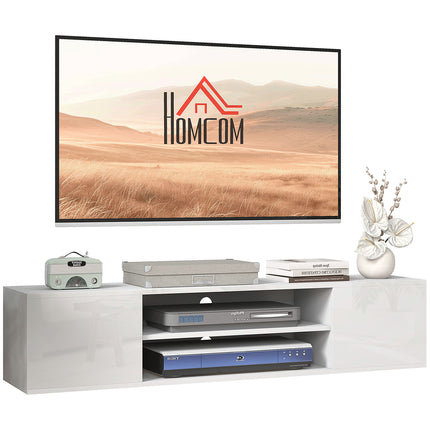 Floating TV Stand Cabinet for TVs up to 60" with Storage & Cable Management - White