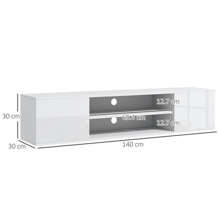 Floating TV Stand Cabinet for TVs up to 60" with Storage & Cable Management - White
