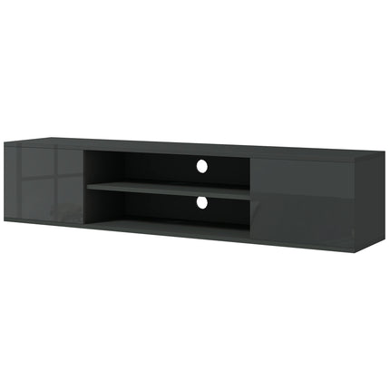 Floating Wall Mounted TV Stand Cabinet for TVs up to 60" with Storage and Cable Management - Grey