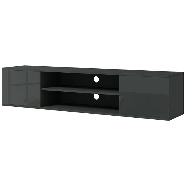 Floating Wall Mounted TV Stand Cabinet for TVs up to 60" with Storage and Cable Management - Grey
