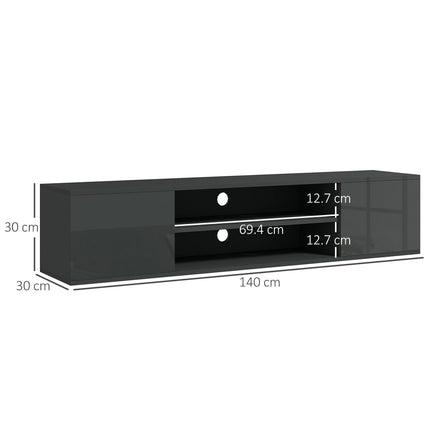 Floating Wall Mounted TV Stand Cabinet for TVs up to 60" with Storage and Cable Management - Grey