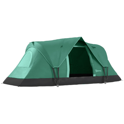 5-6 Person Dome Camping Tent with UV Protection and Water Resistance - Dark Green