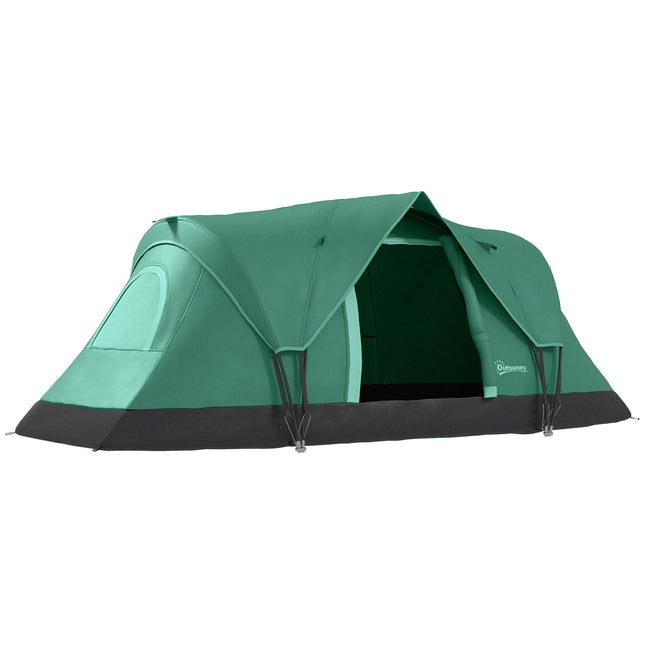5-6 Person Dome Camping Tent with UV Protection and Water Resistance - Dark Green