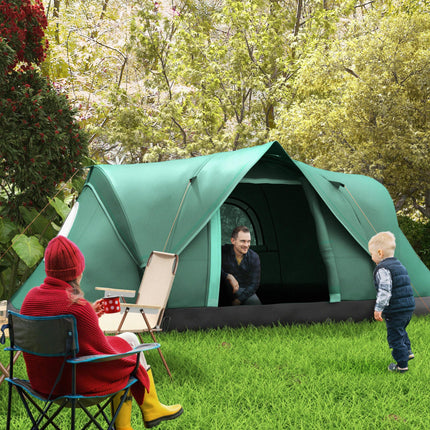 5-6 Person Dome Camping Tent with UV Protection and Water Resistance - Dark Green