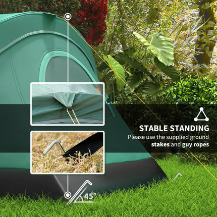 5-6 Person Dome Camping Tent with UV Protection and Water Resistance - Dark Green