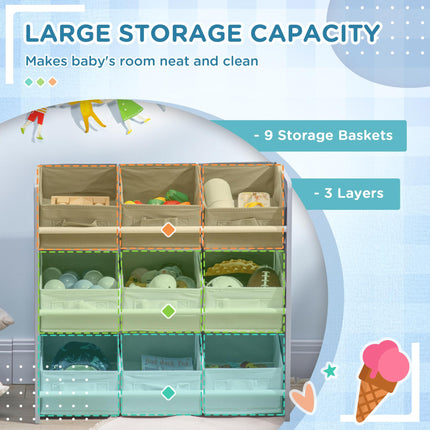 3 Piece Kids Bedroom Furniture Set with Storage Baskets - Grey