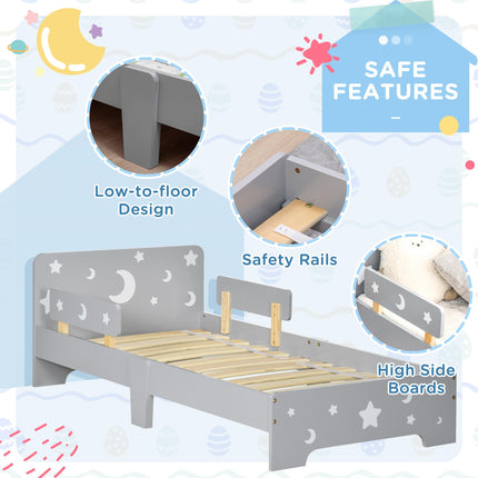 3 Piece Kids Bedroom Furniture Set with Storage Baskets - Grey