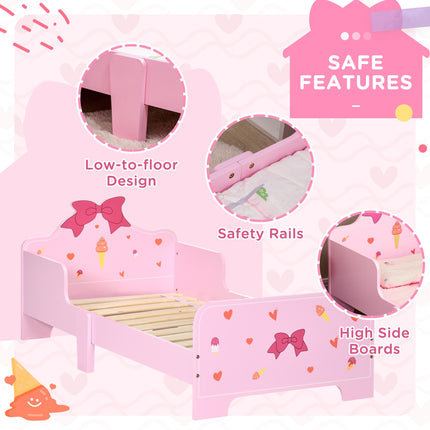 5PC Kids Bedroom Furniture Set with Bed, Toy Box Bench, Storage Unit, Dressing Table & Stool - Pink