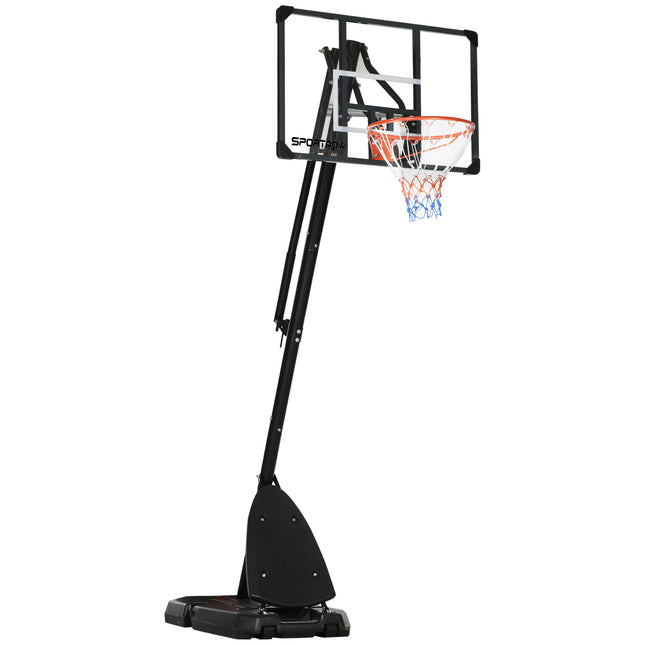 Height Adjustable Basketball Hoop and Stand 2.4-2.9m with Weighted Base and Wheels - Black and Red