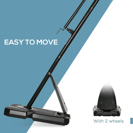 Height Adjustable Basketball Hoop and Stand 2.4-2.9m with Weighted Base and Wheels - Black and Red