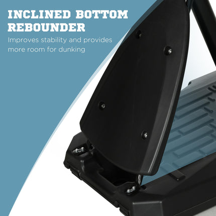 Height Adjustable Basketball Hoop and Stand 2.4-2.9m with Weighted Base and Wheels - Black and Red