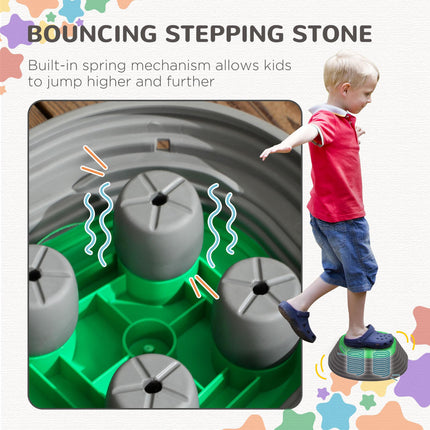 11 Piece Kids Balance Stepping Stones Set with Non-Slip Starfish Shapes - Multicoloured