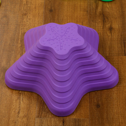 11 Piece Kids Balance Stepping Stones Set with Non-Slip Starfish Shapes - Multicoloured