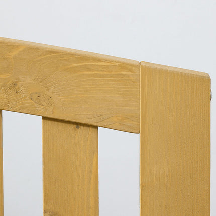 2 Seater Wooden Garden Bench with Armrest for Outdoor - Orange