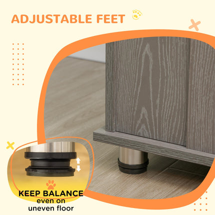 Dog Crate Furniture End Table for Extra Large Dogs with Magnetic Door, Grey - 116 x 60 x 87 cm
